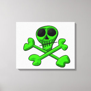 Skull and Crossbones Pattern Canvas Print