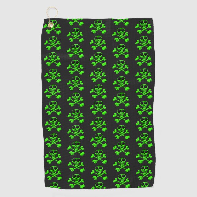 Skull and Crossbones Pattern Golf Towel (Front)