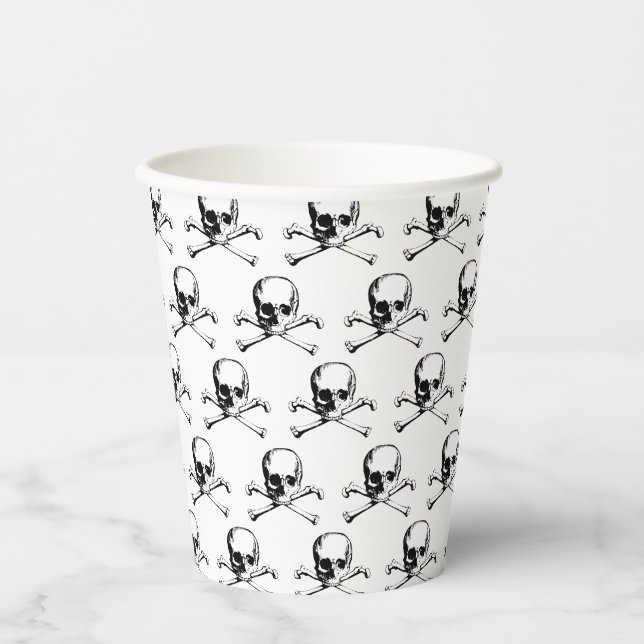 Skull And Crossbones Pattern Paper Cup (Front)