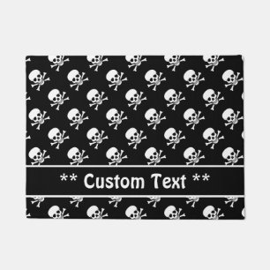 Skull and Crossbones Pattern w/ Custom Text Doormat