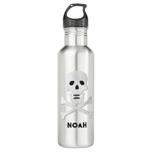 Skull and Crossbones Personalised Water Bottle