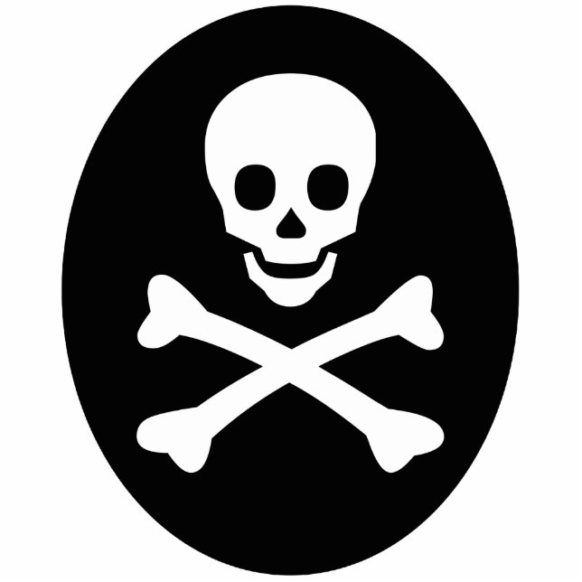 Skull and Crossbones Photo Sculpture Key Ring (Front)