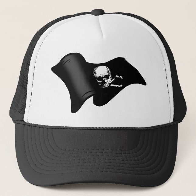 Skull and crossbones Pirate flag Trucker Hat (Front)