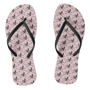 Skull and Crossbones Pirate Jolly Roger Flip Flops