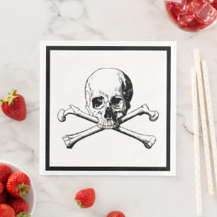 Skull and Crossbones Pirate Jolly Roger Napkin