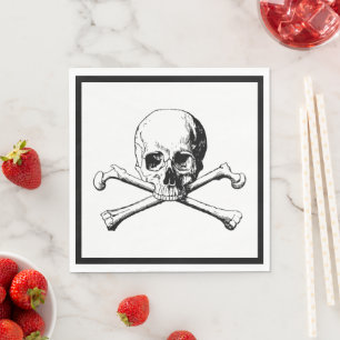 Skull and Crossbones Pirate Luncheon Paper Napkin