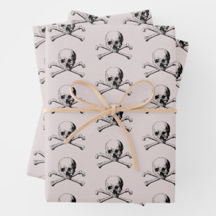 Skull and Crossbones Pirate Wrapping Paper Sheets