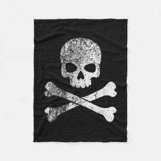 Skull and crossbones skeleton pirate jolly roger fleece blanket