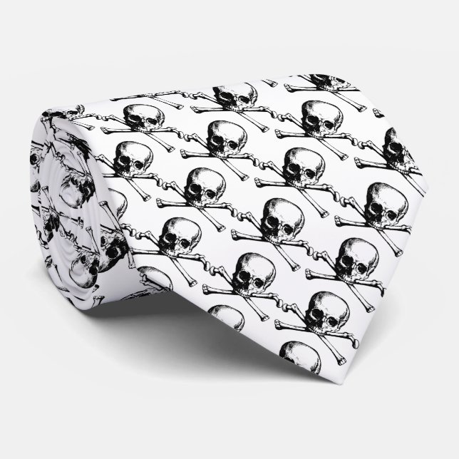 Skull and Crossbones Tie (Rolled)