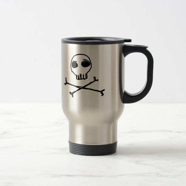 Skull and Crossbones Travel Mug (Right)