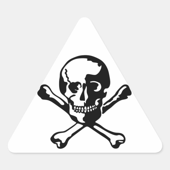 Skull and Crossbones Triangle Sticker (Front)
