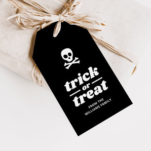 Skull and Crossbones Trick or Treat Party Favour Gift Tags