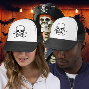 Skull and Crossbones Trucker Hat