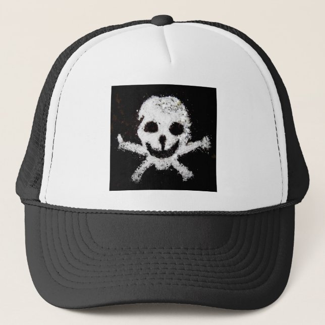 Skull and Crossbones Trucker Hat (Front)