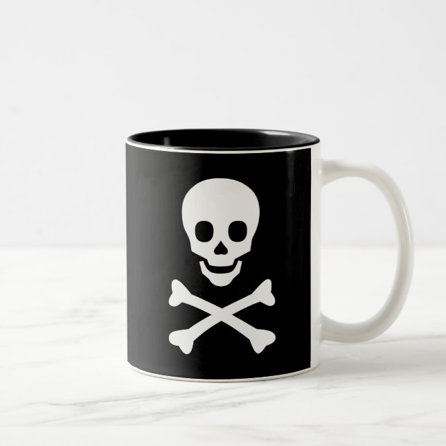 Skull and Crossbones Two-Tone Coffee Mug (Right)