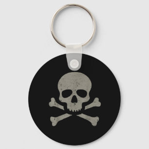 Skull and Crossbones Vintage Gothic Pirate Design Key Ring