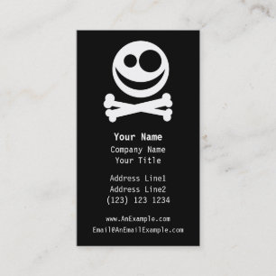 Skull and Crossbones. White and Black. Business Card