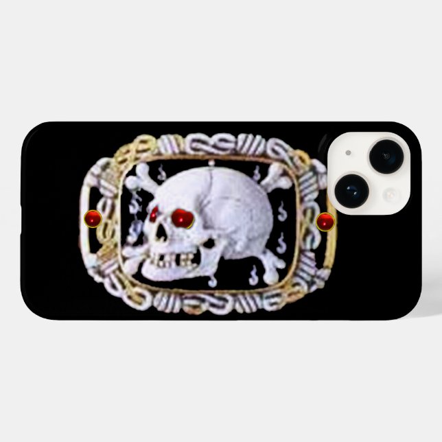 SKULL AND CROSSED BONES RUBY  RENAISSANCE JEWEL Case-Mate iPhone CASE (Back (Horizontal))