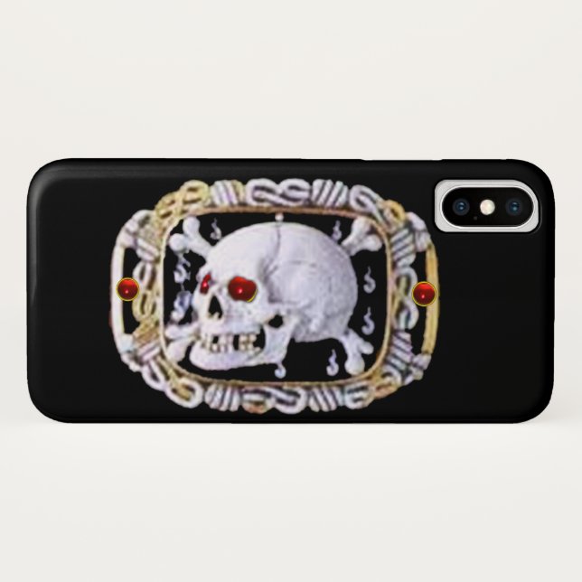 SKULL AND CROSSED BONES RUBY  RENAISSANCE JEWEL Case-Mate iPhone CASE (Back (Horizontal))