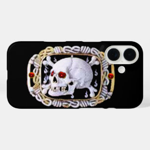 SKULL AND CROSSED BONES RUBY RENAISSANCE JEWEL iPhone 16 CASE