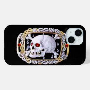 SKULL AND CROSSED BONES RUBY RENAISSANCE JEWEL iPhone 15 CASE