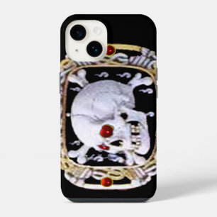 SKULL AND CROSSED BONES RUBY RENAISSANCE JEWEL iPhone 14 CASE