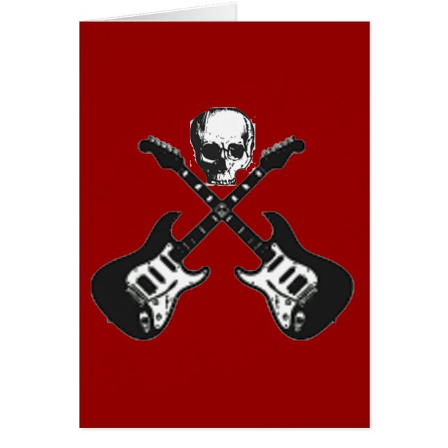 Skull and crossed guitars pirate card (Front)