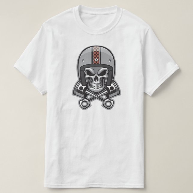 Skull and crossed piston T-Shirt (Design Front)