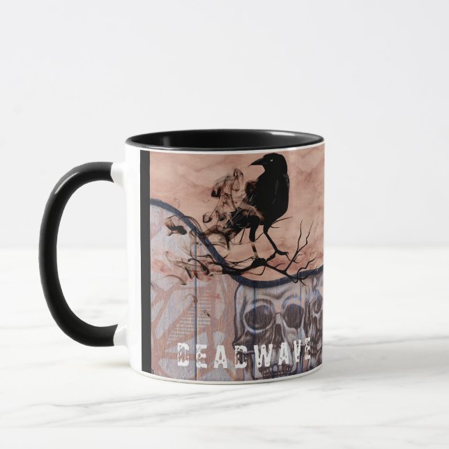 Skull and Crow Horror Personalized Mug (Left)