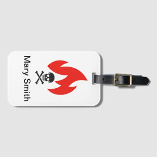 Skull and Fire Luggage Tag