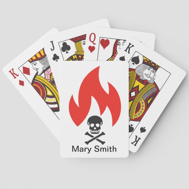 Skull and Fire Playing Cards (Back)