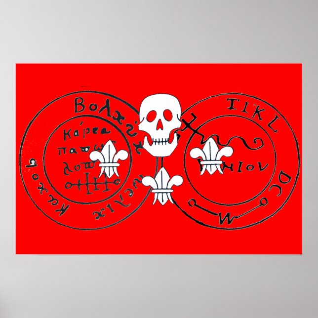 SKULL AND FLEUR DE LISE  / PIRATES TREASURE MAPS, POSTER (Front)