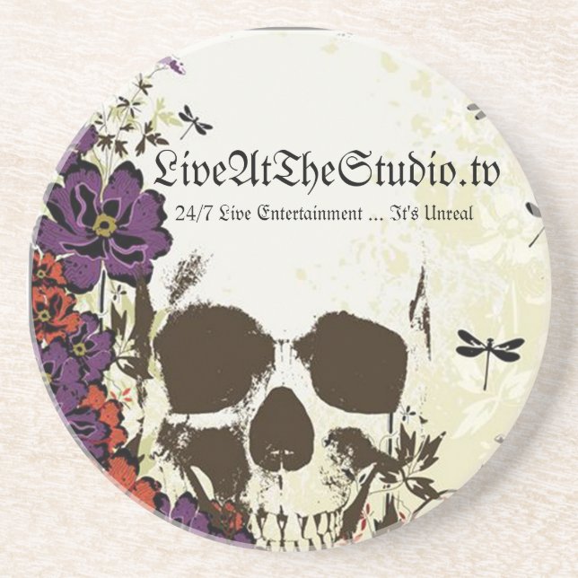 Skull and Flowers Coaster (Front)