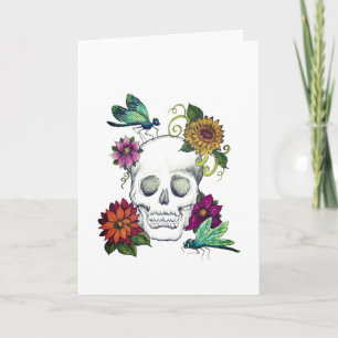 Skull and Flowers greeting card