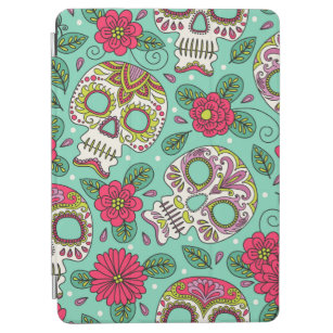 Skull and Flowers. Seamless Background. Mexican da iPad Air Cover