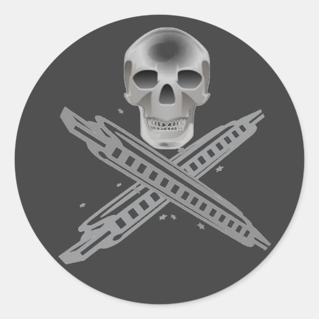 Skull and Harpbones Sticker (Front)