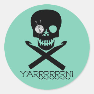 Skull and Hooks Classic Round Sticker