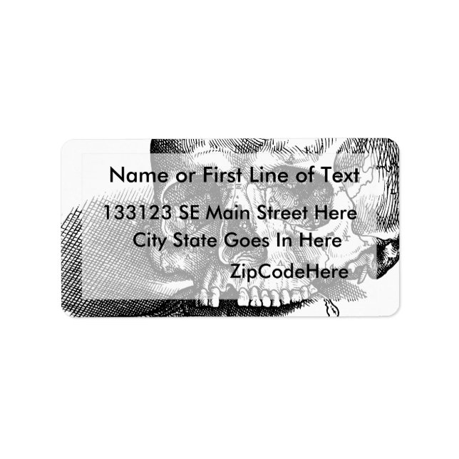 Skull and Jawbones Vintage sketch Label (Front)