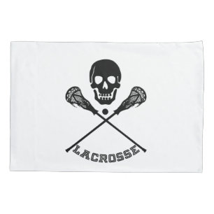 Skull and Lacrosse Sticks Pillowcase