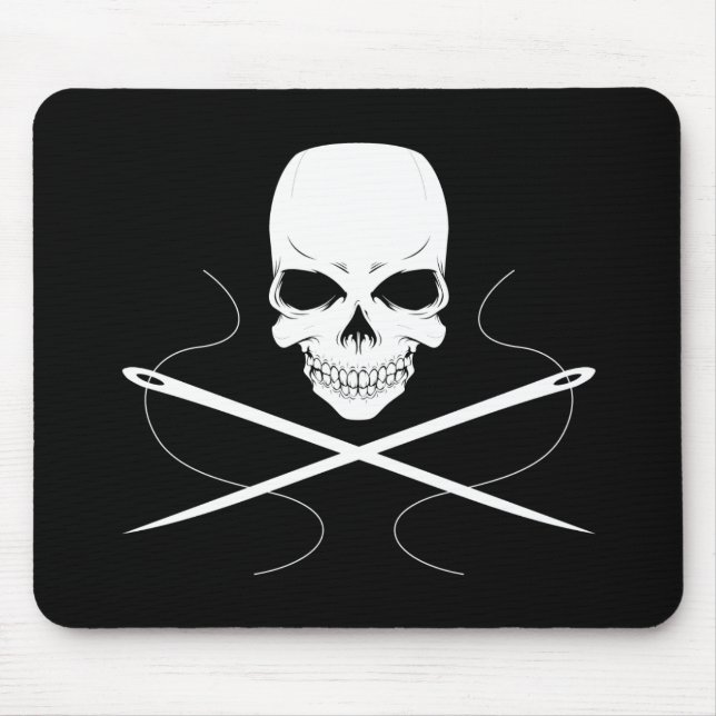 Skull and Needles Mouse Pad (Front)