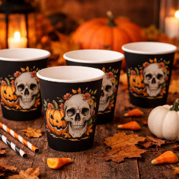  Skull and Pumpkin  Paper Cups