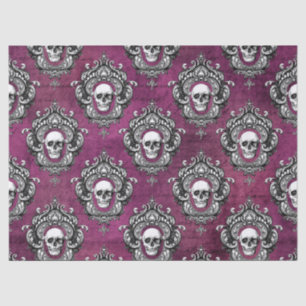 Skull and Purple Gothic Decoupage Tissue Paper