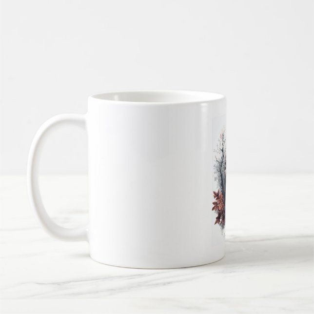 Skull and Raven Prophecy Coffee Mug (Left)