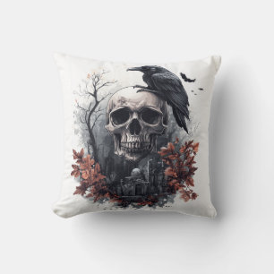 Skull and Raven Prophecy Cushion