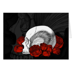 Skull and Red Roses