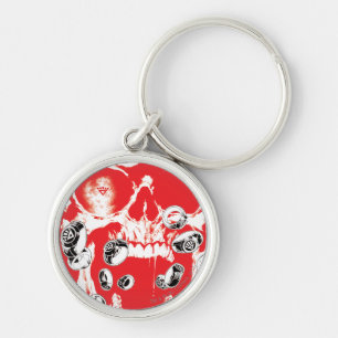 Skull and Rings - Red Key Ring