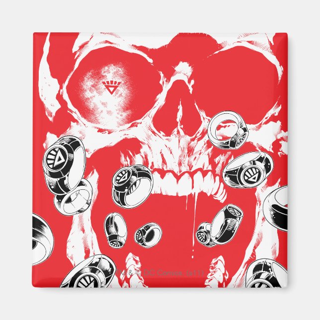 Skull and Rings - Red Magnet (Front)