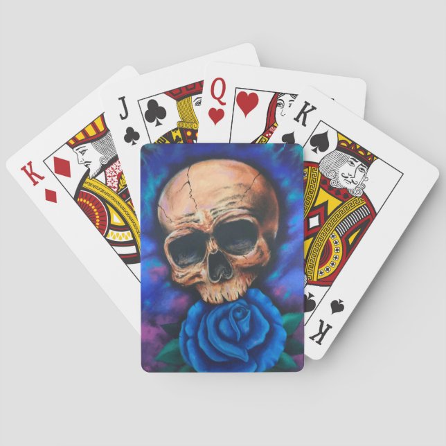“Skull and Rose” Tattoo Style Cassic Playing Cards (Back)