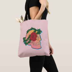 Skull and Rose Tote Bag