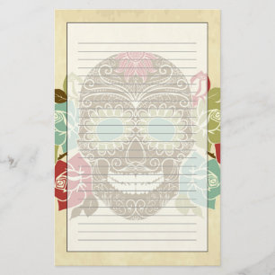 Skull And Roses, Colourful Day Of The Dead Card 2